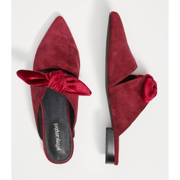 💃Anthro Jeffrey Campbell Charlin mule slides in burgundy red - Picture 5 of 9